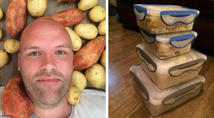 (dailymail.co.uk) Andrew każdego dnia zjadał 3-4 kg ziemniaków. Rano przygotowywał porcje na cały dzień