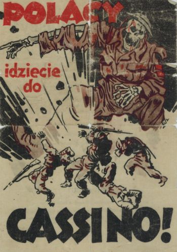 Pierwsza strona niemieckiej ulotki propagandowej kierowanej do polskich żołnierzy walczących pod Monte Cassino... 