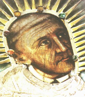 Wincenty Kadłubek na obrazie olejnym anonimowego artysty z 1-szej połowy XVIII wieku z kościoła cystersów w Jędrzejowie 