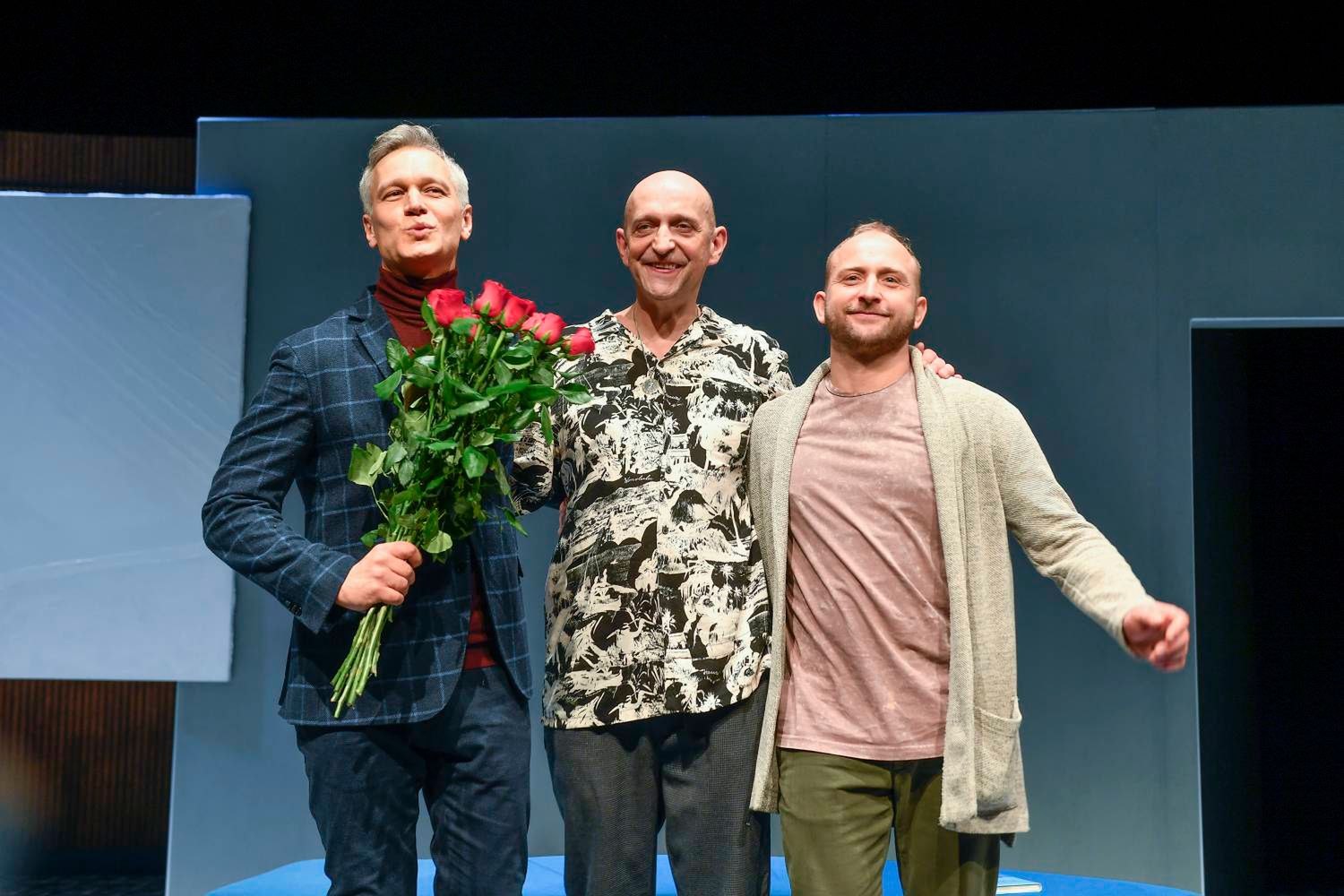 Michał Żebrowski, Borys Szyc, Janusz Chabior na urodzinach Teatru 6. piętro