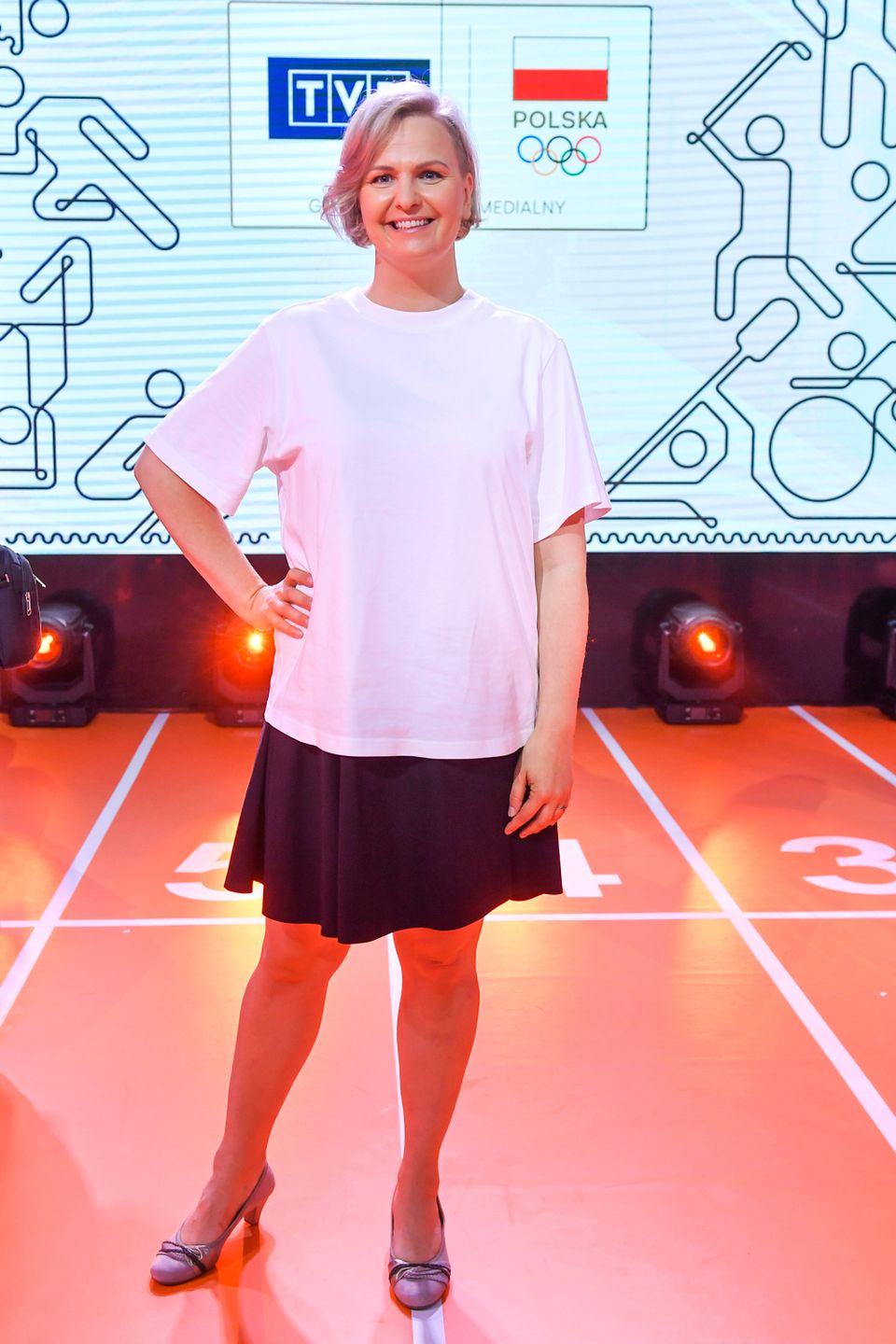 scena z: Otylia Jędrzejczak, SK: Igrzyska Olimpijskie w Tokio na antenach TVP - konferencja prasowa z udziałem Prezesa Zarządu TVP Jacka Kurskiego, , fot. Piętka Mieszko/AKPA