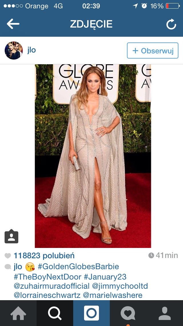 Jennifer Lopez pochwaliła się kreacją z czerwonego dywanu na swoim profilu na Instagramie