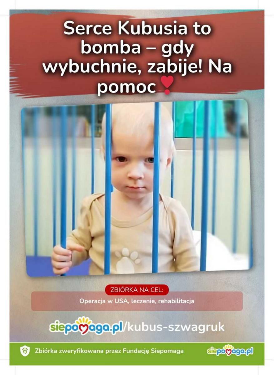 Obecnie rodzina zbiera fundusze na leczenie Kubusia w Bostonie