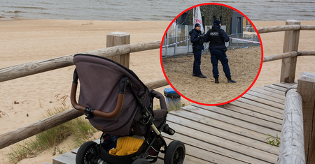 Kołobrzeg: zostawiła dziecko na plaży i poszła na kawę. Na wózku powiesiła kartkę