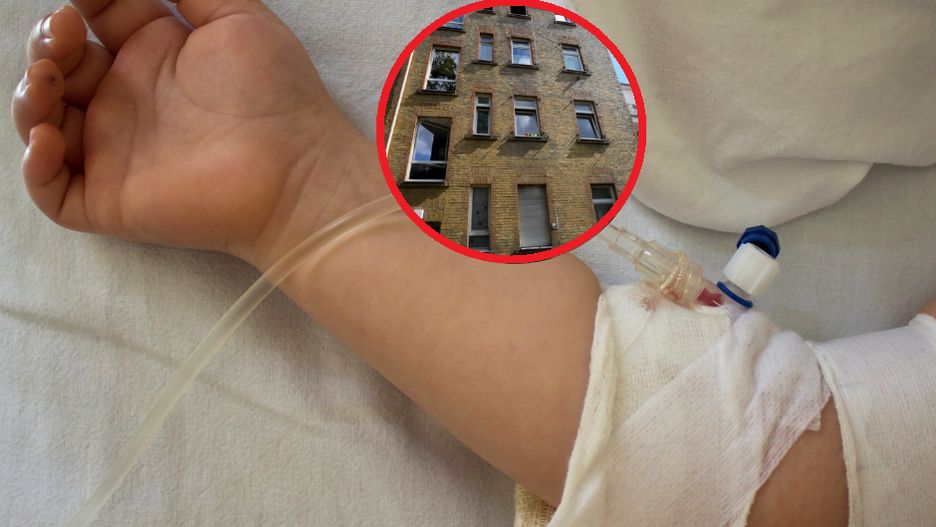 Dziecko wypadło z trzeciego piętra. Chwilę później w mieszkaniu wybuchł pożar