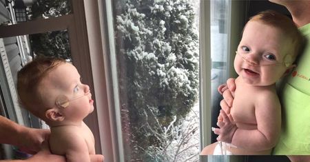 Reakcja dziecka, które pierwszy raz zobaczyło śnieg