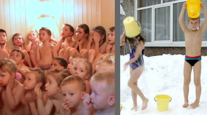 Hartowanie dzieci w przedszkolu w Barnauł