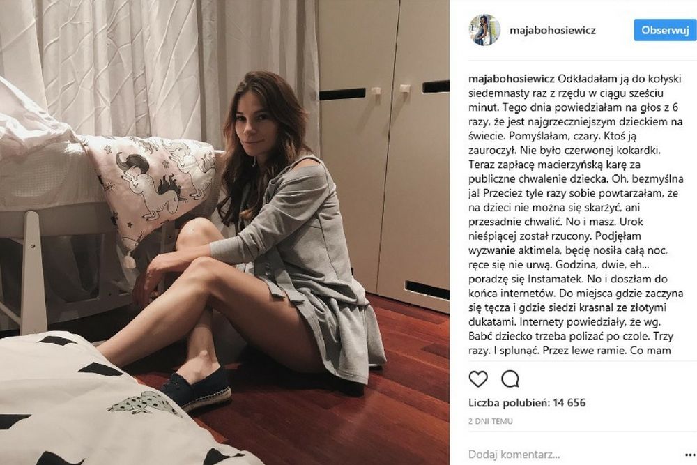 Post Bohosiewicz na temat nietypowego sposobu na usypianie dziecka