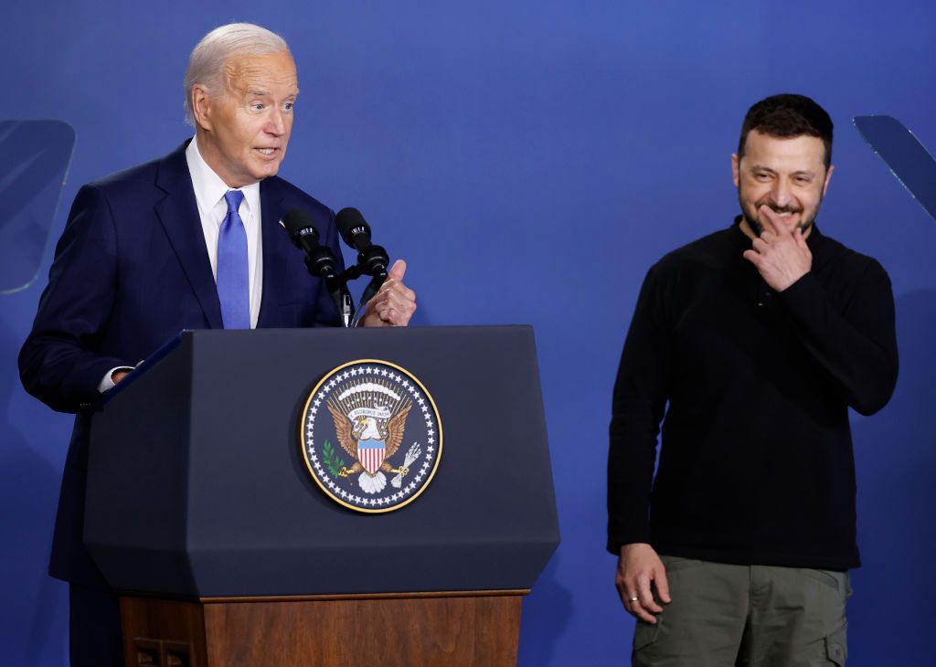 Joe Biden, prezydent USA, Wołodymyr Zełenski, prezydent Ukrainy 