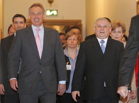 Kaczyński i Blair zgodni ws. traktatu i tarczy