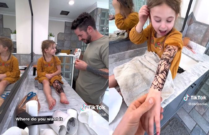 Kilkulatka cała w tatuażach. Tata chciał sprawdzić, czy wyrzucą ją ze szkoły