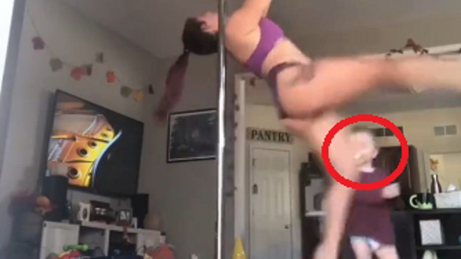 Ćwiczyła taniec na rurze przy dziecku. Nagle stało się coś szokującego