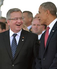 Bronisław Komorowski podczas obchodów D-Day
