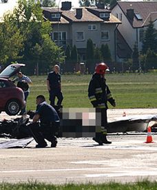 Wypadek awionetki w Warszawie na lotnisku Bemowo