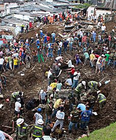 Lawina błotna w Kolumbii