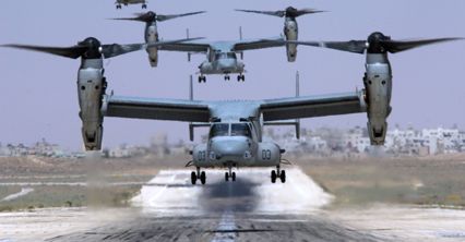 Amerykańskie samoloty V-22 Osprey na Okinawie