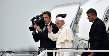 Pożegnanie papieża Franciszka na lotnisku w Balicach