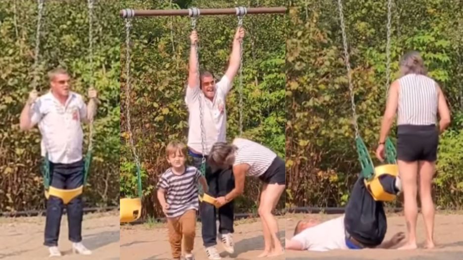 Utknął na placu zabaw. "Dlatego kobiety żyją dłużej"