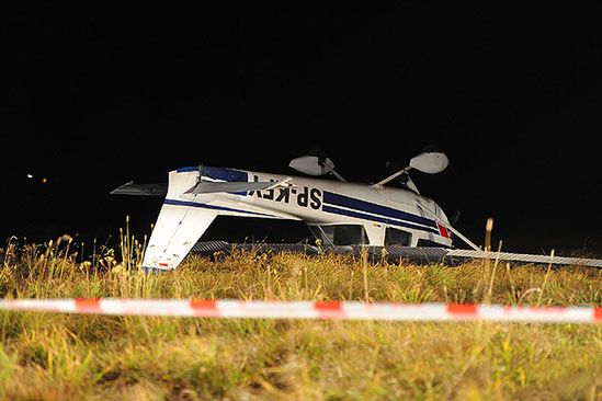 Awaryjne lądowanie w Łodzi, 2 osoby ranne