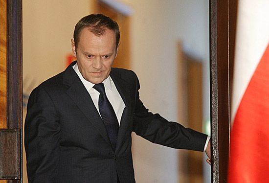 Tusk i Putin na miejscu katastrofy w Smoleńsku