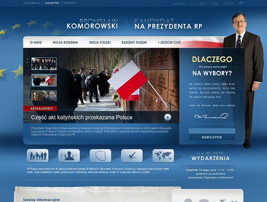 Komorowski na prezydenta - "nie znaleziono serwera"
