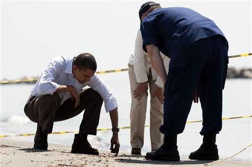 Obama na miejscu katastrofy ekologicznej