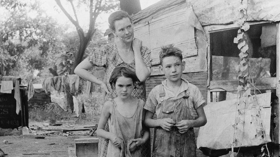 W trakcie wielkiego kryzysu miliony Amerykanów doświadczyło skrajnej nędzy