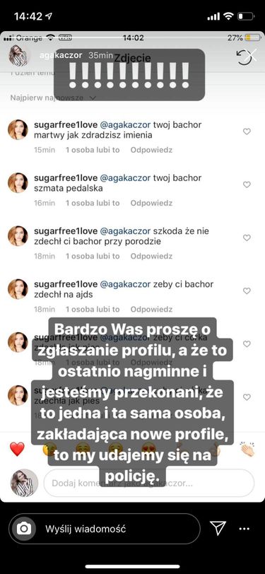 Groźby pod adresem Agnieszki Kaczorowskiej i jej córki