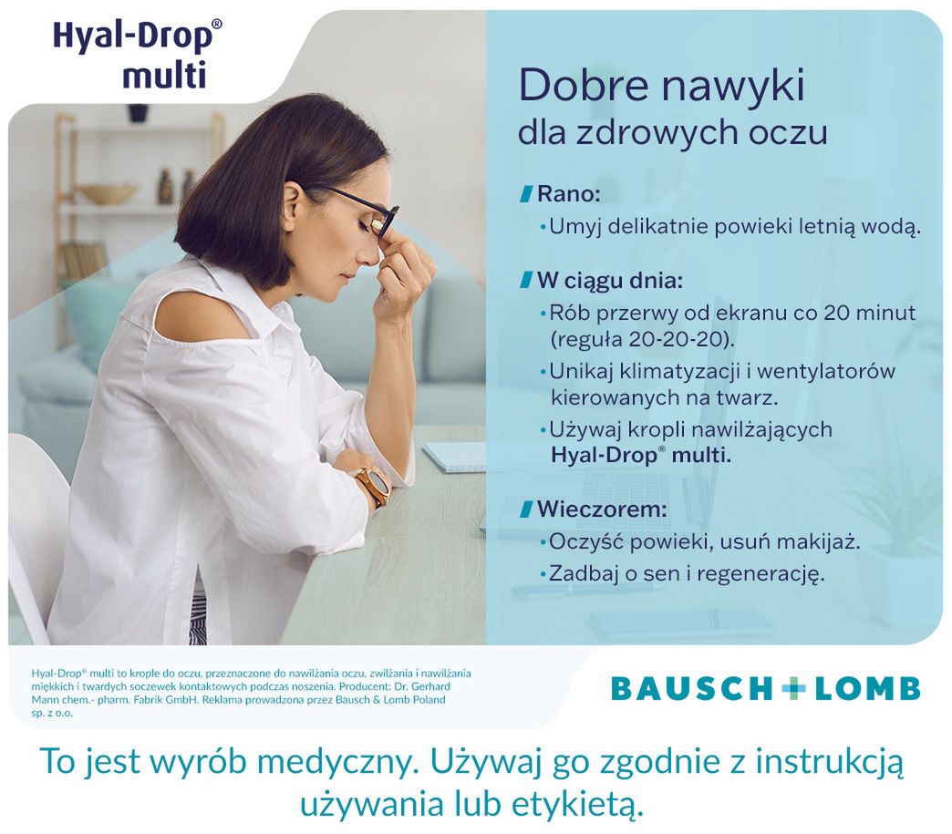 Dobre nawyki dla zdrowych oczu - infografika