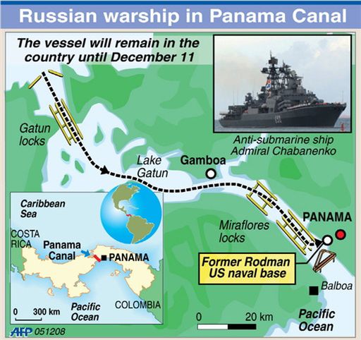 Historyczne wpłynięcie rosyjskiego niszczyciela do Kanału Panamskiego