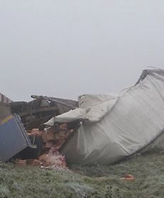 Tir wpadł pod pociąg