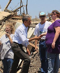 Prezydent Obama w miejscu tragedii