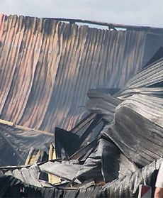 Pożar fabryki w Wełtyniu