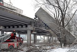 Tir spadł z wiaduktu