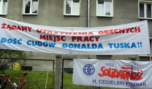 Związkowcy przed domem premiera