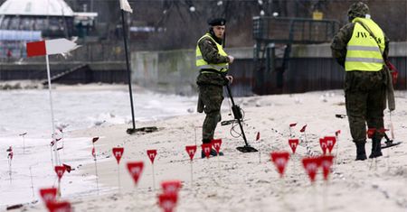 Niewybuchy i niewypały na plaży