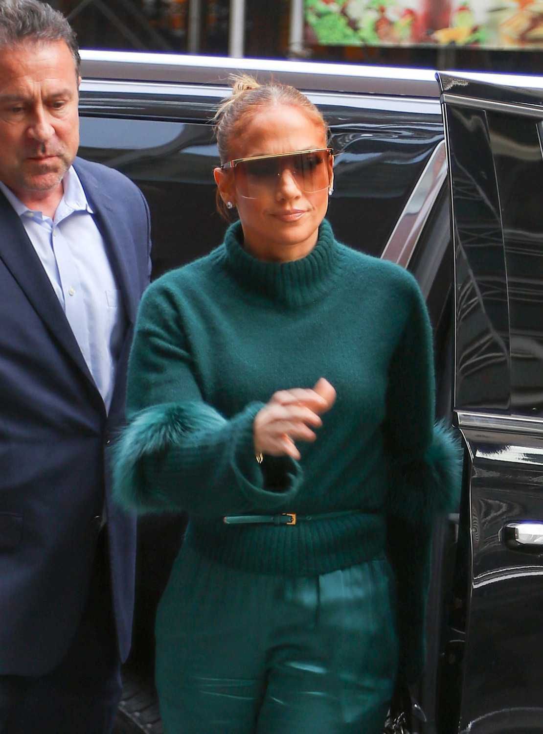 Jennifer Lopez w zielonej stylizacji