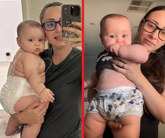 Ogromny niemowlak pobił serca internautów. 6-miesięczny chłopiec ledwo mieści się w ubranka dla 2-latków