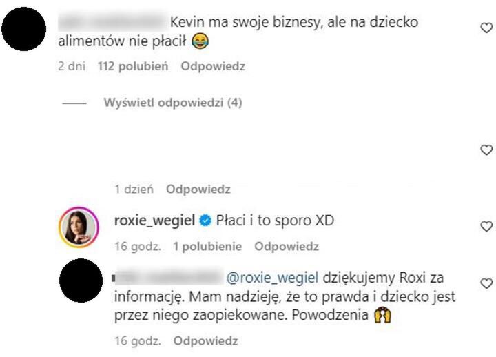 Komentarz Roxi nie pozostał bez odpowiedzi