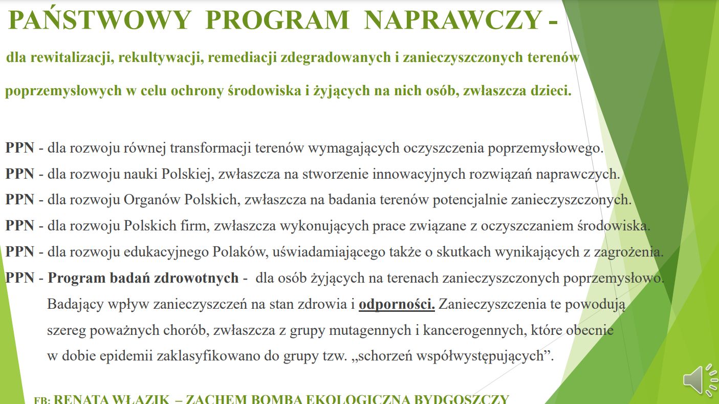 Slajd z prezentacji, jaką Renata Włazik przygotowała na spotkanie w ramach Zielonego Ładu 