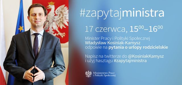 Zapytaj ministra na Twitterze. Dziś o godz. 15