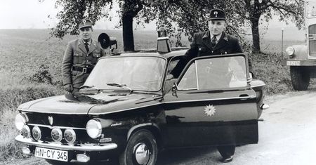 Policyjna wystawa w muzeum Audi