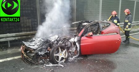 Ferrari FF spłonęło na przedpolach Krakowa