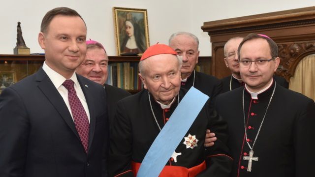 Prezydent Andrzej Duda i kardynał Marian Jaworski