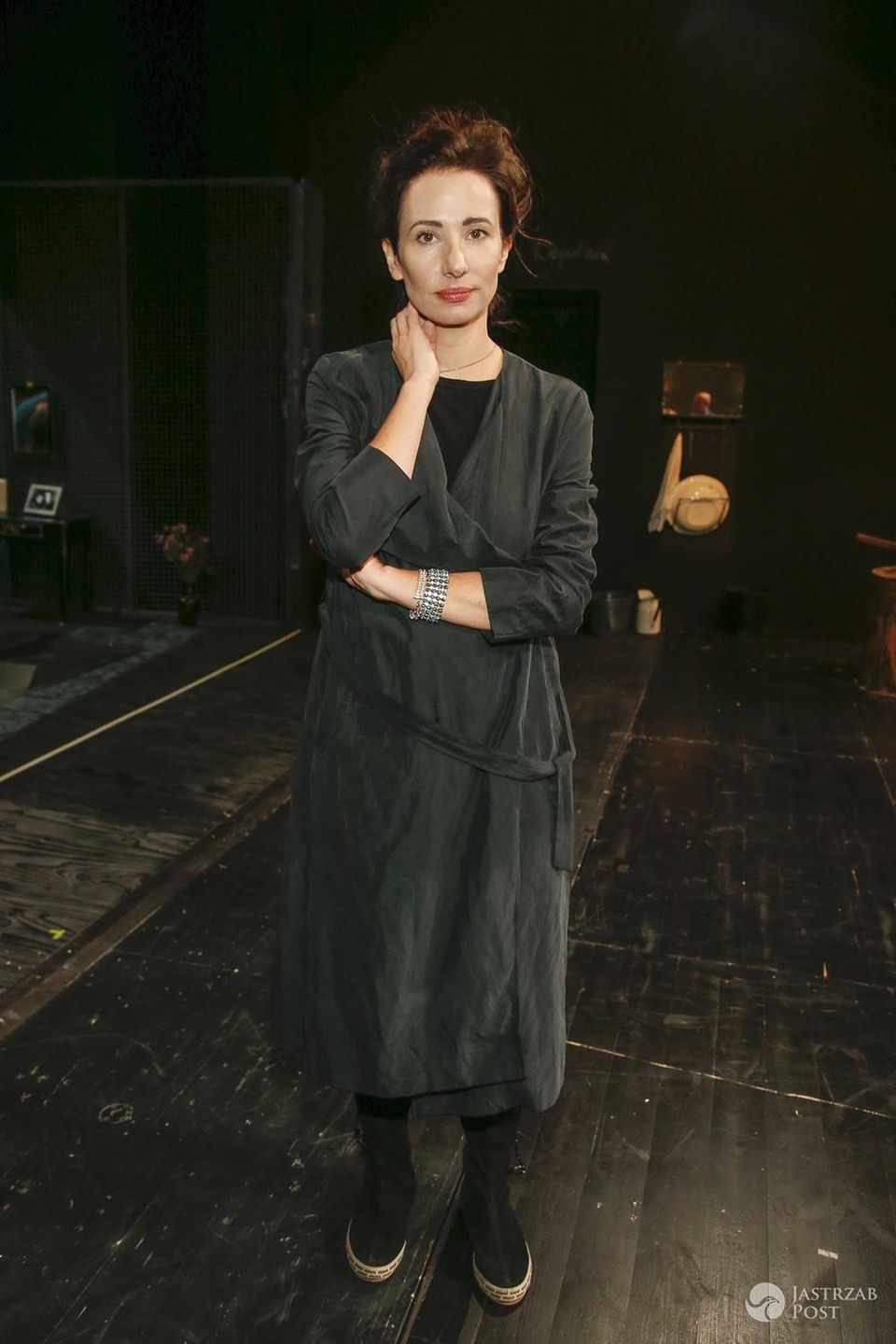 Aleksandra Popławska na próbie spektaklu Dogville