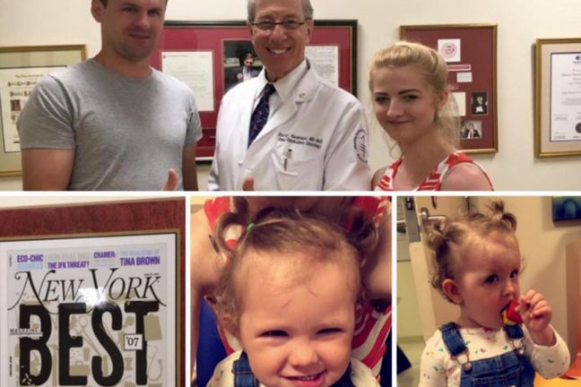 Lenka Wawrzycka z rodzicami w nowojorskiej klinice MSKC  