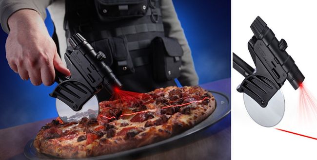Taktyczny nóż do pizzy naprowadzany laserowo