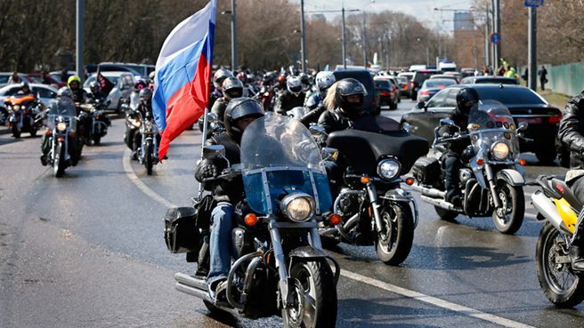 "Nocne Wilki" w czasie wyjazdu z Moskwy