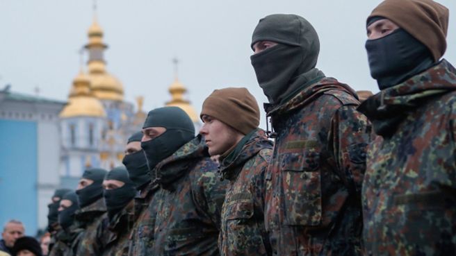 Ochotnicy ukraińskiego batalionu "Azow"