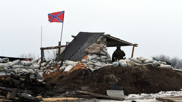 Posterunek separatystów w pobliżu Doniecka